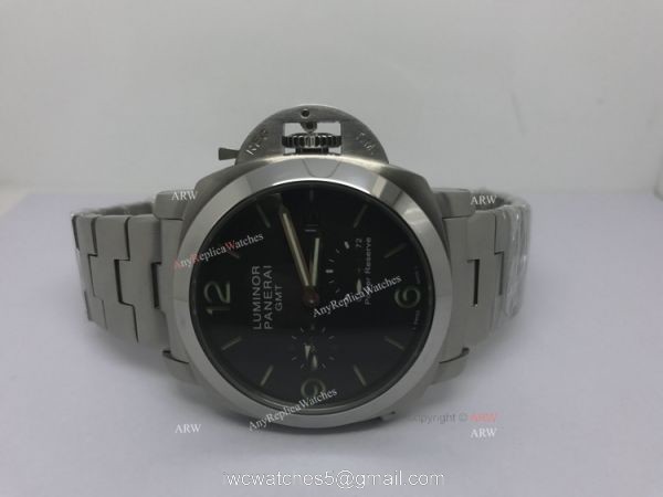 Luminor Panerai GMT Stainless Steel 72 Power Reserve Movement 44mm Watch 4