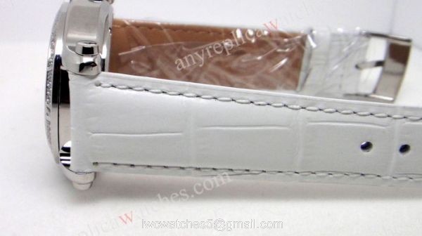 Swiss Quality Happy Sport Chopard Ladies Watch / White Leather / Diamond Watch 4