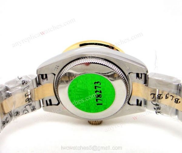 Replica Rolex Diamond Bezel Datejust 2-Tone Silver Flower Ladies Watch 4