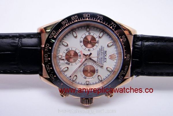Replica Rolex Daytona Watch White Face &038; Black Ceramic Rose Gold Case 4