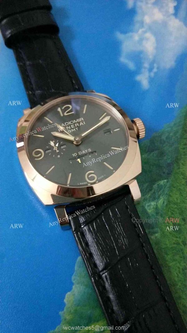 Radiomir Panerai 1940 10 Days GMT Automatic Replica Watch Rose Gold Pam625 4