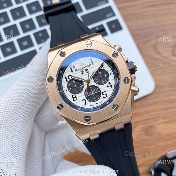 Fake Audemars Piguet Royal Oak Offshore WhiteBlack Dial Watches 4