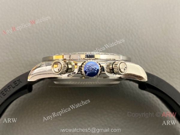 New Rolex Daytona Rubber Strap Replica Watch Stainless Steel Leopard Dial 4
