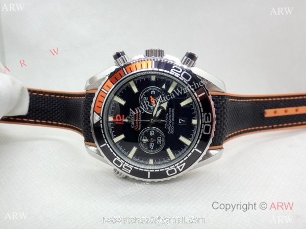 Omega Seamaster 600 Black Rubber Orange Watch Japan Quartz 4