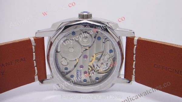 Replica Panerai Radiomir BREVETTATO Orange Face Brown leather strap 4