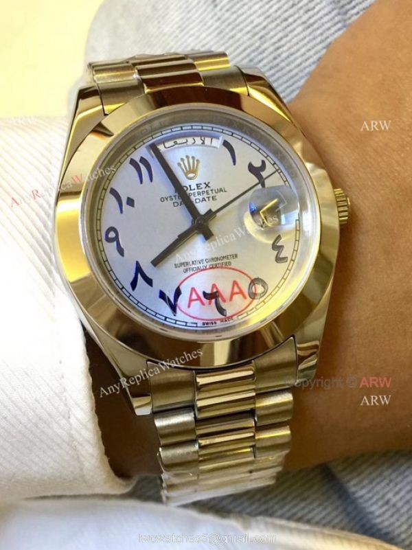 Copy Rolex Day-Date II Arabic Glacier Dial Special Middle East Edition 40mm Watch 4