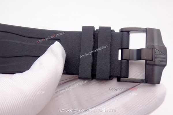 Replica 44mm Audemars Piguet Royal Oak Offshore Black Steel Tourbillon Watch 4