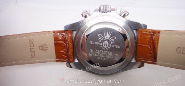 Rolex Daytona SS White Arabic / Brown Leather / Copy Rolex Watch 4