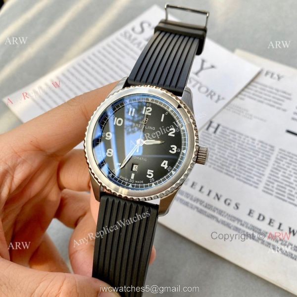 Vintage Style Breitling Premier Automatic Watch Black Dial 4
