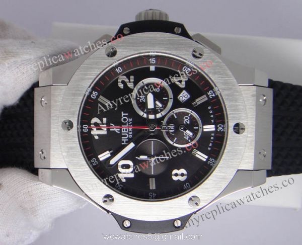 Replica Hublot Big Bang Watch SS Black Chronograph Japan Movement 4