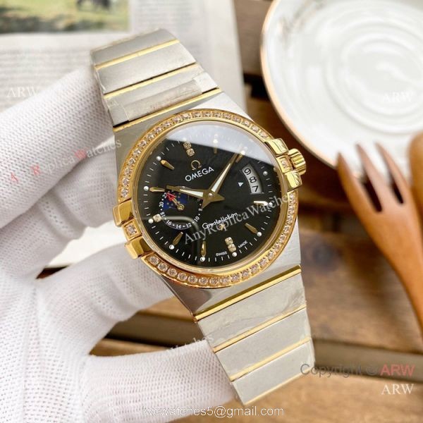 Copy Omega Constellation Moonphase Watch Stainless Steel 39mm 4
