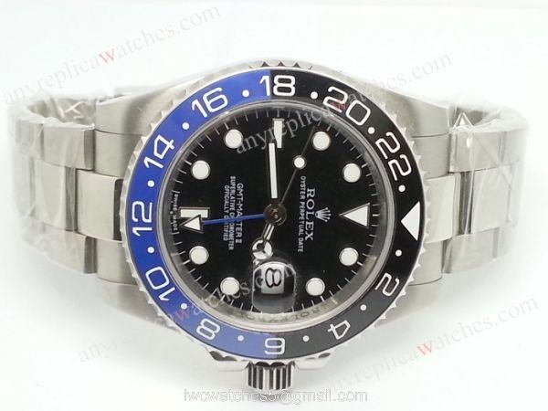 Replica Rolex Batman GMT-Master II SS Blue &038; Black Ceramic Bezel Watch 40mm 4