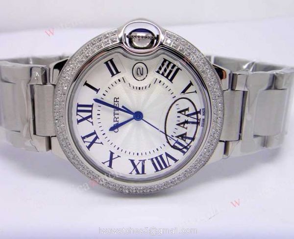 High Quality Cartier Watch Sale Ballon Bleu De Cartier Diamond Bezel Watch Medium Size 36mm 4