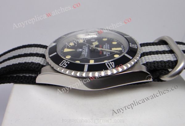New Single Red Vintage Submariner Replica Watch 40mm Nato Strap 4