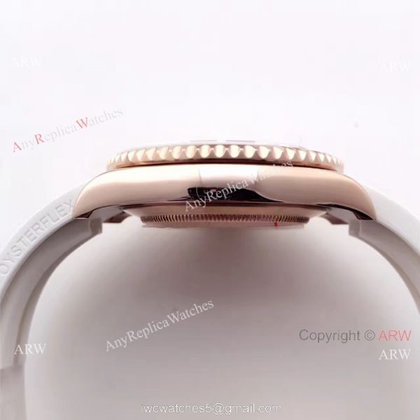 Swiss ETA2836 Yachtmaster Rose Gold Watch Rolex Oysterflex Replica Watch 4