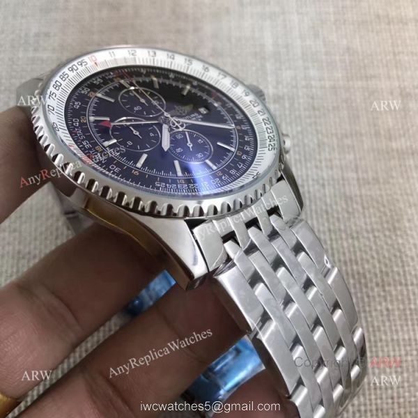 Breitling Navitimer World GMT Stainless Steel Black Dial 46mm Replica 4