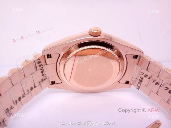 New Replica Rolex Day Date Rose Gold Roman Markers Watch 40mm 4