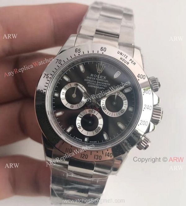 1:1 Clone Rolex Cosmograph Daytona Black Face Watch / Noob Daytona 4130 4