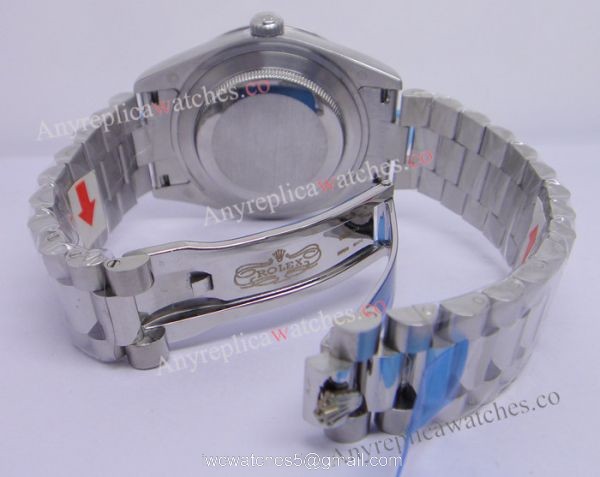 BP Factory Rolex Day-date II 41 Watch Replica Stianless Steel Black Roman 4