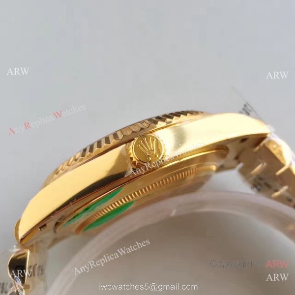 Rolex Day Date II All Gold President band Mens Copy Watch Diamond Markers 4