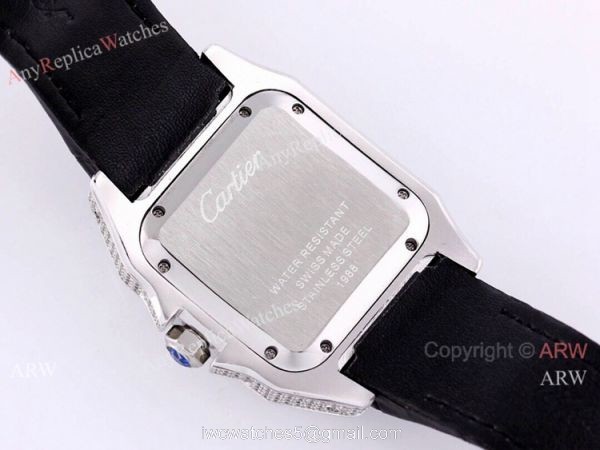 AAA Copy Cartier Santos De Iced Out Watch Automatic Movement 4