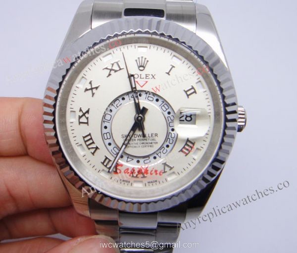 Rolex Sky-Dweller 326939w 42mm SS Cream Face w/ Working Time Zone 4
