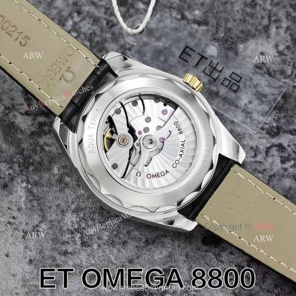Swiss ETA 8800 Movement Omega Seamaster Superluminova Leather Strap Watch 4