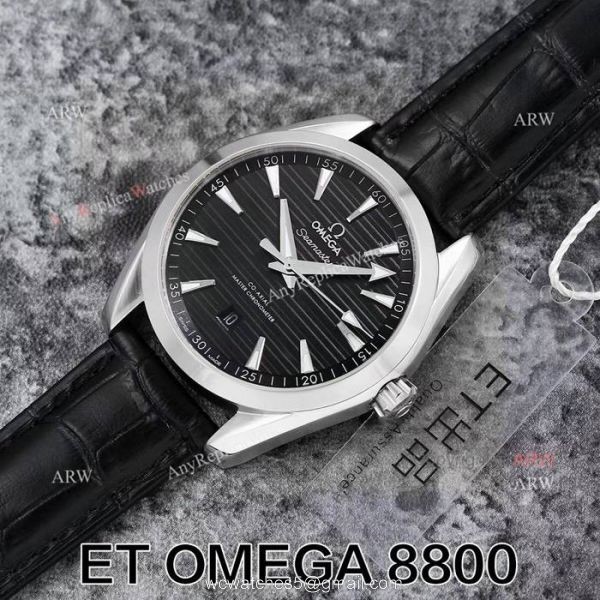 Replica Omega Seamaster Swiss ETA 8800 Movement Superluminova Leather Band Watch 4
