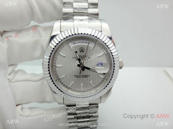 High Quality Replica Rolex Watch Day Date II Stainless Steel Case 40mm 4