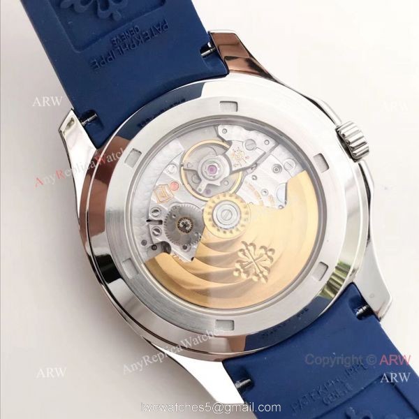 Fake Patek Philippe Aquanaut Swiss Cal324 Watch Blue Dial 4