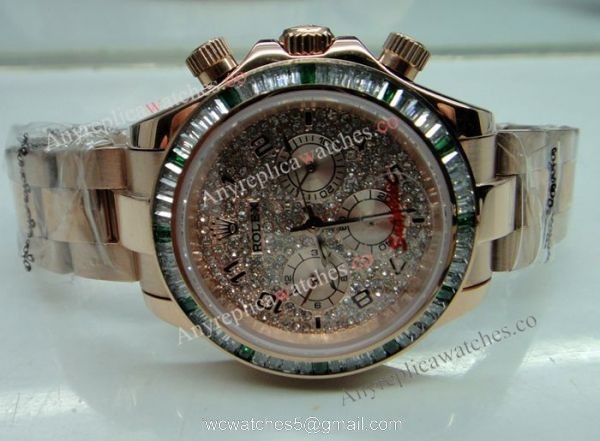 Rolex Daytona Rose Gold Watch Fake Rolex with Diamond Bezel 40mm Watch 4