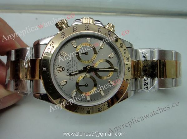 Replica Rolex Daytona Watch 2-Tone Gray Dial Men Size 4