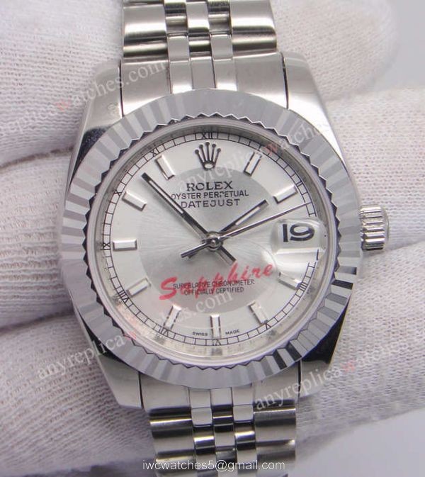 Replica Rolex Datejust Silver Face Jubilee band Ladies Watch 4