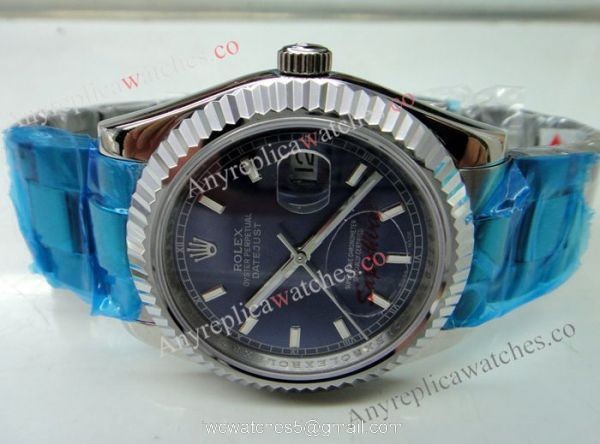 Replica Rolex Datejust Oyster Bracelet Blue Face Rolex Couple Watches 36mm 4