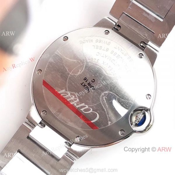 Swiss Replica Cartier Ss Pink Face Watch Ballon Bleu Series 4