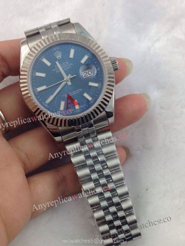 (EW) Clone Swiss ETA3255 Replica Rolex Datejust Ii Blue Face 41mm Jubilee Band Watch 4