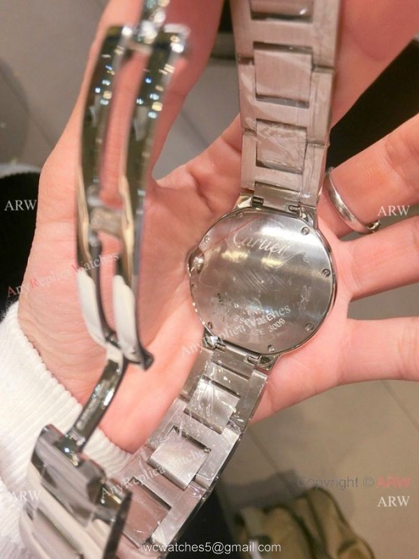 2019 Copy Cartier Ballon Bleu Watch SS White Mother of Pearl Dial 36mm 4