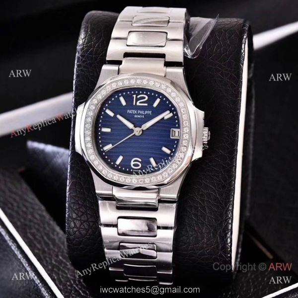 Best Copy Nautilus Patek Philippe Gray Face Watch Ladies Swiss Quality 4