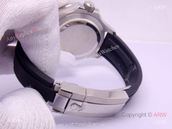 Replica Rolex Yachtmaster Watch SS Case Rubber Watch Band 4