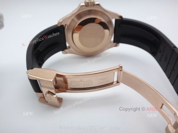 New Yachtmaster Replica Rolex Watch 116655 Rose Gold rubber watch Hot Sale 4