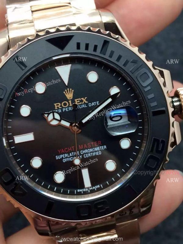Rolex Yacht Master Baselworld The Oyster Perpetual Rose Gold Replica Watch 4