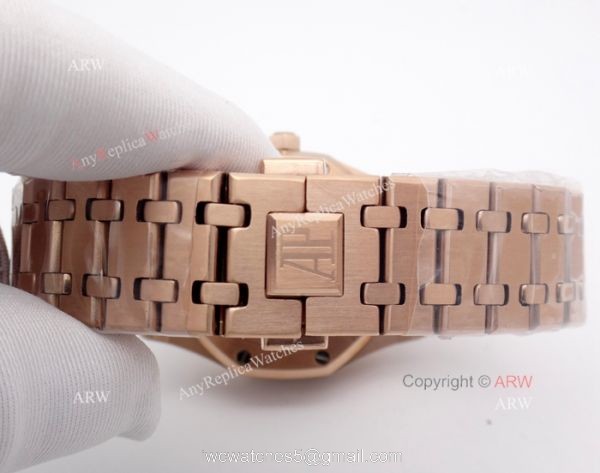 Replica Audemars Piguet Watches For Sale Royal Oak Rose Gold Black Dial Watch 4