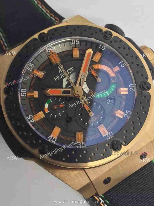 Copy Hublot F1 Geneve Watch Rose Gold Case 4