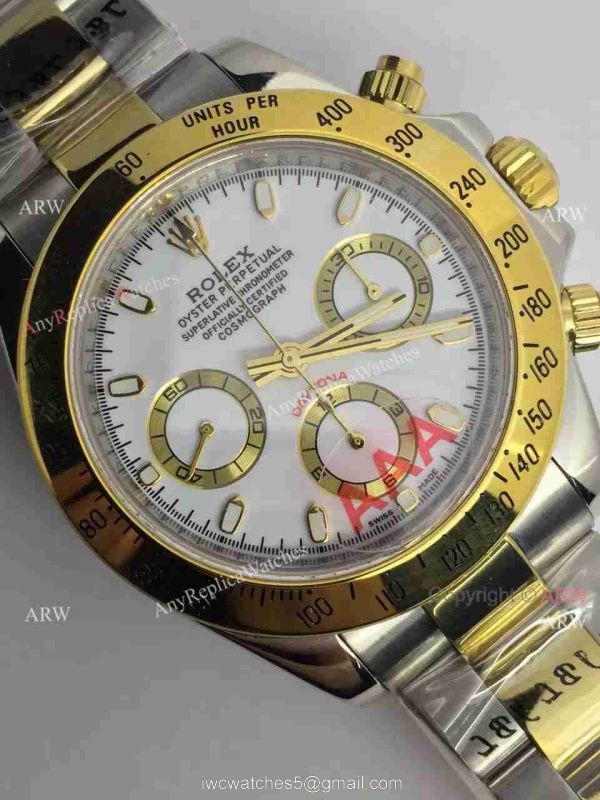 Rolex Valjoux 7750 Daytona 2-Tone White Dial / Swiss Movement 4