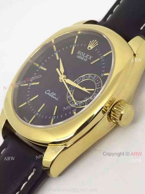 Swiss Grade Rolex Cellini watch Yellow Gold Rolex Geneve Fake Watch 4