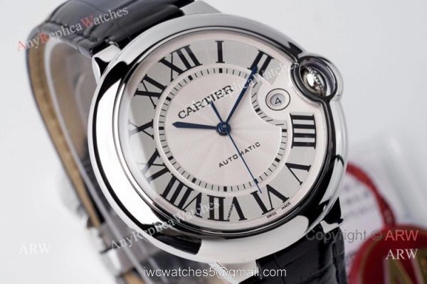 1-1 Best Edition AF Factory Ballon Bleu Cartier Leather Strap Watch 42mm 4