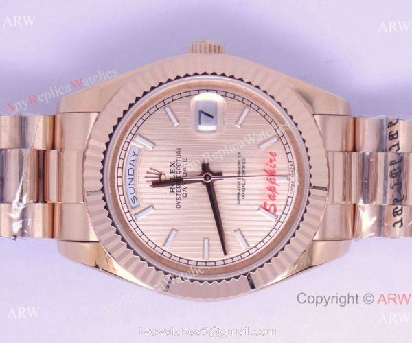 New Style Rolex Day-Date II Rose Gold Watch 41mm 4