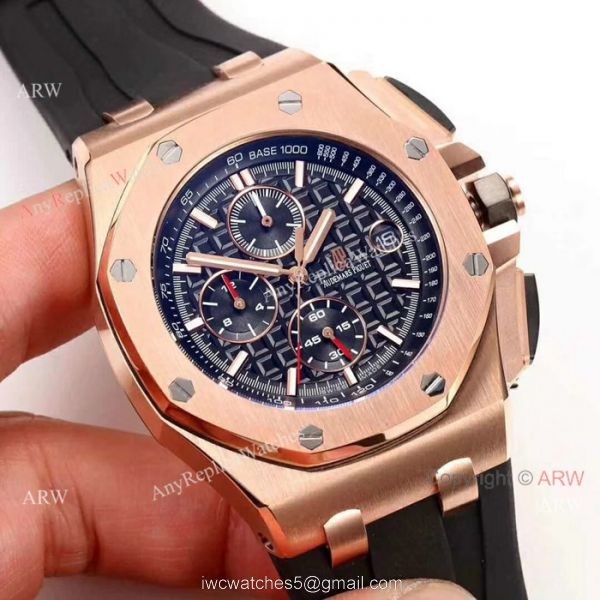 Japan Grade Audemars Piguet Royal Oak Offshore Replica Wristwatch Rose Gold Black Rubber 4