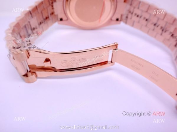 Rolex Day Date President Replica 40mm Watch All Rose Gold Chocolate Dial 4