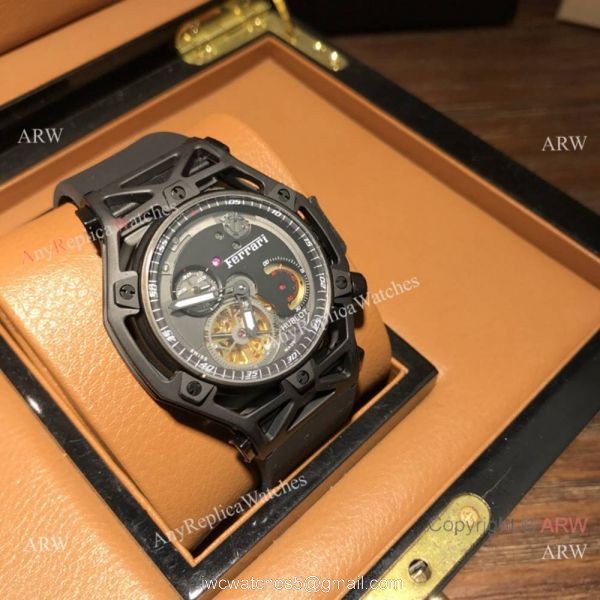 Swiss Copy Hublot Techframe Ferrari 70th Anniversary Watch SS Skeleton Case 4
